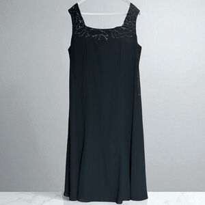 18W Semi formal black dress MOTB MOTG A line plus after 5 square neck
